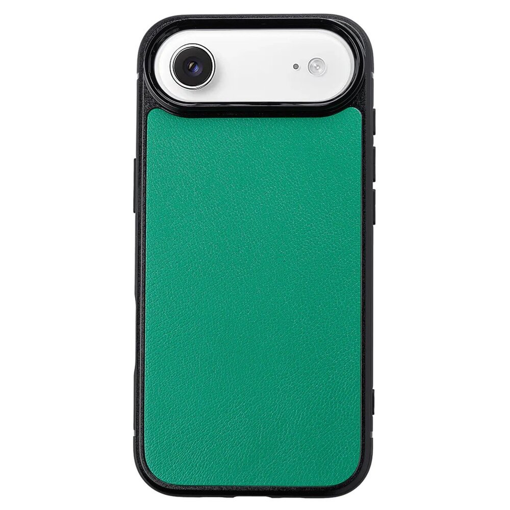 iPhone 17 Air Goatskin Leather Case – Deep Green Slim Grip Cover